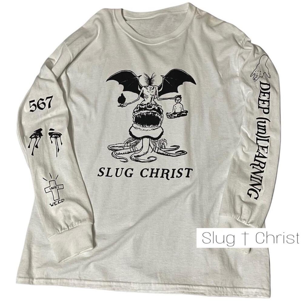 Slug christ "TRUE FACE OF GOD" white longsleeve